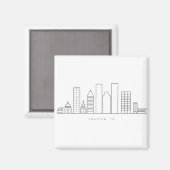 Aimant Minimalist Houston City Skyline Illustration (Recto/Verso)