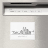 Aimant Minimalist Los Angeles Skyline Illustration (In Situ (Lave-vaisselle))