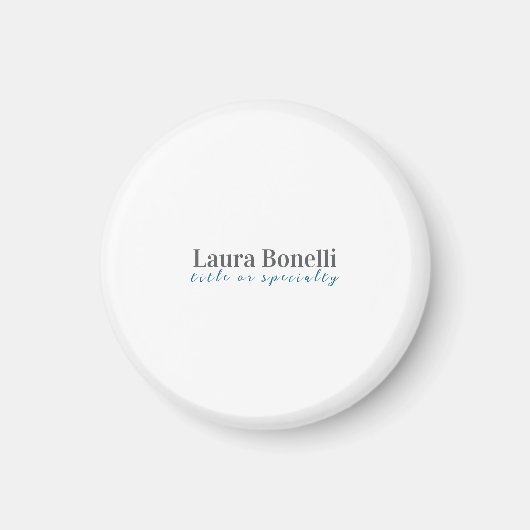 Aimant Minimalist Professional Modern Plain Name Title (Devant)