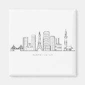 Aimant Minimalist Tokyo Skyline Illustration (Devant)