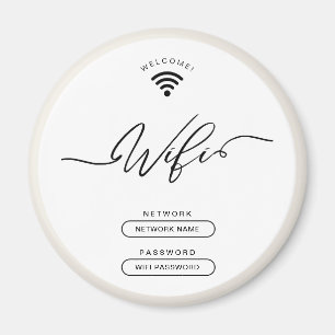 Aimant Minimaliste blanc et beige Zone Wifi simple