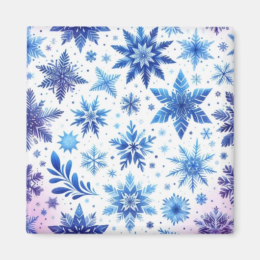 Aimant minimaliste de flocon de neige (Devant)