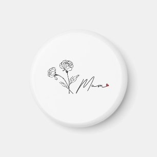 Aimant minimaliste élégant floral pour maman