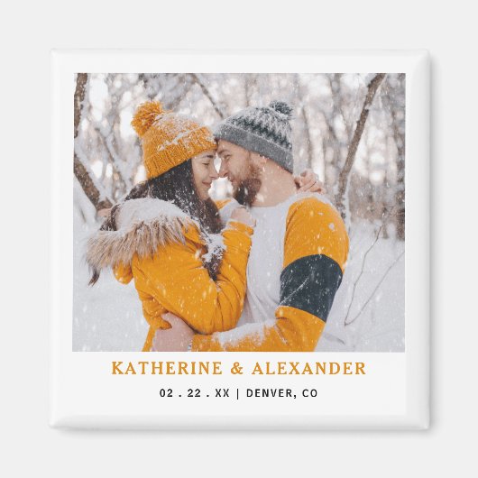 Aimant Minimaliste Élégant Photo Moderne Enregistrer La D (Devant)