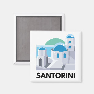 Aimant Minimaliste vintage Santorin Grèce