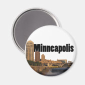 Aimant Minneapolis Skyline avec Minneapolis dans le ciel (Recto/Verso)