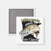 Aimant Minnesota 'Eye Candy Funny Walleye Pêche (Recto/Verso)