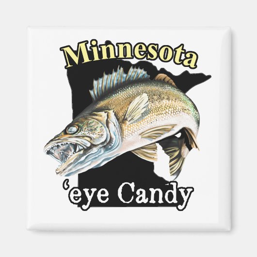Aimant Minnesota 'Eye Candy Funny Walleye Pêche (Devant)