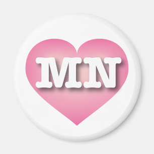 Aimant Minnesota Pink Fade Heart - I love MN