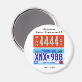Aimant Minnesota plaque d'immatriculation centenaire (Recto/Verso)