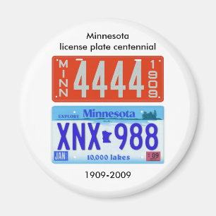 Aimant Minnesota plaque d'immatriculation centenaire