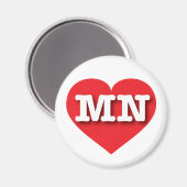 Aimant Minnesota Red Heart - J'aime MN (Recto/Verso)