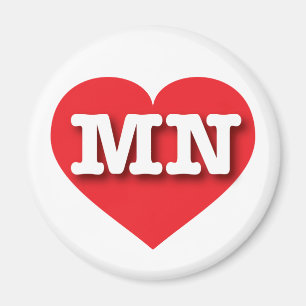 Aimant Minnesota Red Heart - J'aime MN