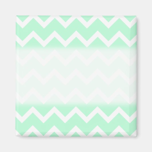 Aimant Mint Green Zigzag Chevron Stripes. (Devant)