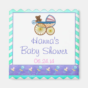 Aimant Mint Ice Blue Chevron Patteryn Baby