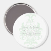 Aimant Mint vert subtle Damask Enregistrer l'aimant de da (Recto/Verso)