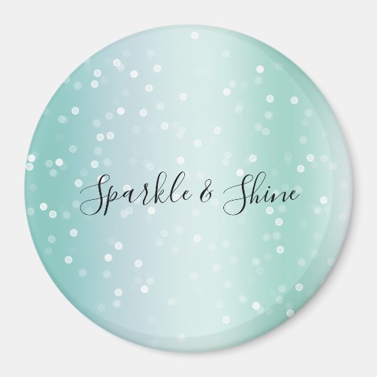 Aimant Mint White Bokeh Dots Celebration (Devant)