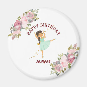 Aimant Minuscule danseur   Ballet Floral rose Fête Annive