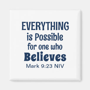 Aimant Miracle Bible Verse Christian Faith Marine Blue