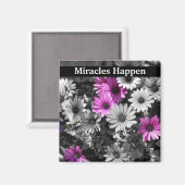 Aimant Miracles Happen Daisies Inspiration (Recto/Verso)