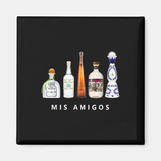Aimant Mis Amigos Tequila Funny Cinco De Mayo Parc Mexica (Devant)