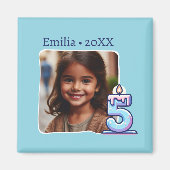 Aimant Mis Cinco Años Cumpleaños con Foto (Devant)
