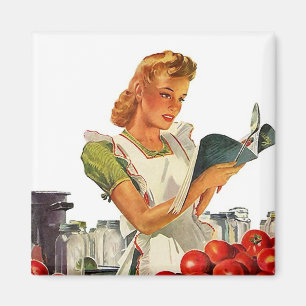 Aimant Mise en boîte à la maison de la RÉTRO moitié d