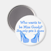 Aimant Miss Goody Deux Chaussures Bleu Clair Haut Talons (Recto/Verso)