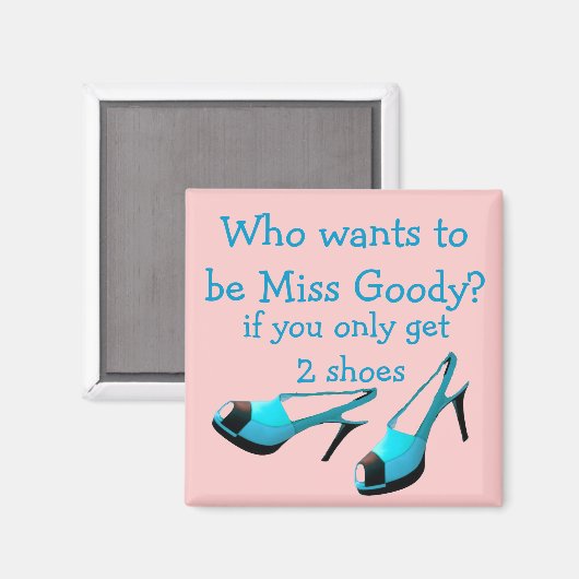 Aimant Miss Goody Deux Chaussures Designer Bleu hauts tal (Recto/Verso)