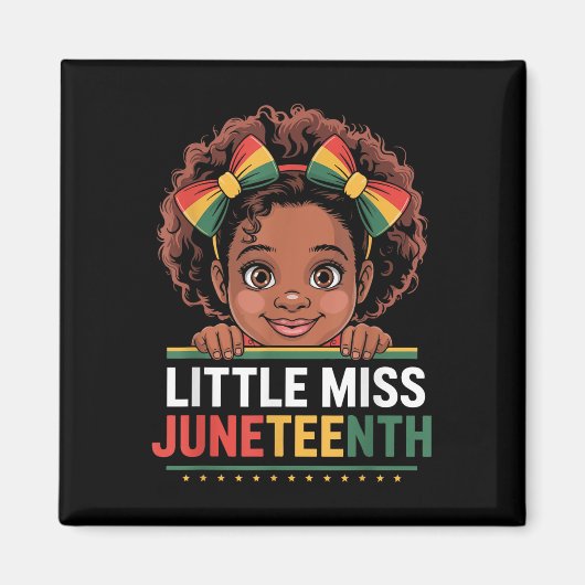 Aimant Miss Juneteenth Freedom Black American African Gir (Devant)