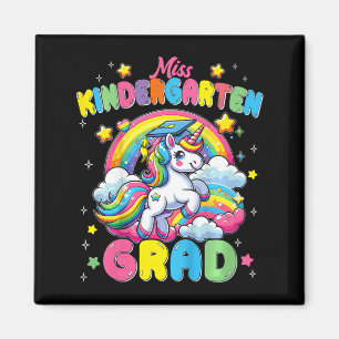 Aimant Miss Kindergarten Grad Unicorn Dernier Jour De L'É