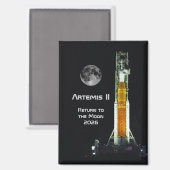 Aimant Mission Artemis II sur la Lune (Recto/Verso)