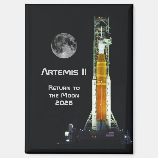 Aimant Mission Artemis II sur la Lune (Recto)