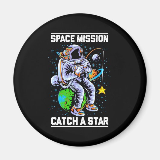 Aimant Mission spatiale astronaute Attraper une étoile (Devant)