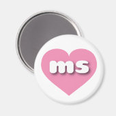 Aimant Mississippi coeur rose - I love ms (Recto/Verso)