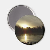 Aimant Mississippi Rivière Sunrise réflexion (Recto/Verso)