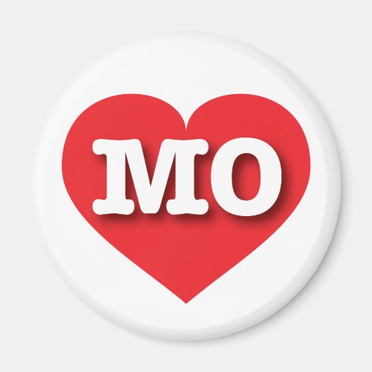 Aimant Missouri Red Heart - J'aime MO (Devant)