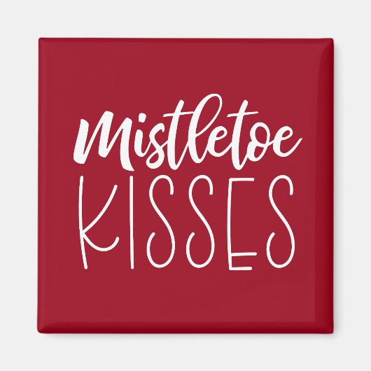 Aimant Mistletoe Kisses Typographie Rouge Noël (Devant)