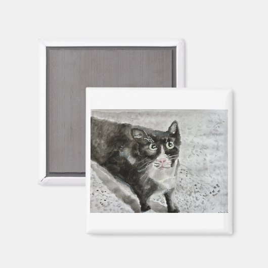 Aimant Mitten le chaton sur l'aimant (Recto/Verso)