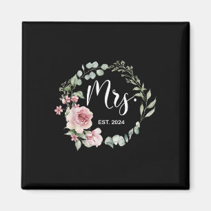 Aimant Mme Est. 2024 Juste Marié Femme Mariage M. &amp;