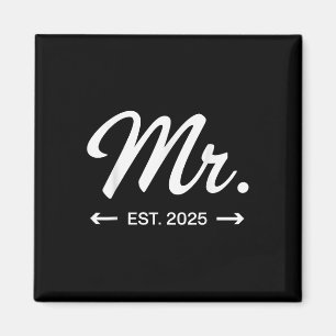 Aimant Mme Est. 2025 Marié Mariage Fête M. & ;