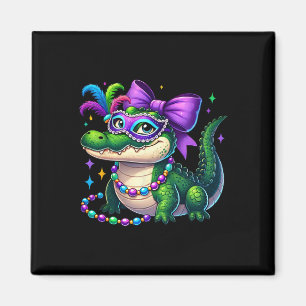 Aimant Mme Gator Mardi Gras Ambiance Louisiane Crocodile