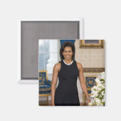 Aimant Mme ObamaPortrait (Recto/Verso)