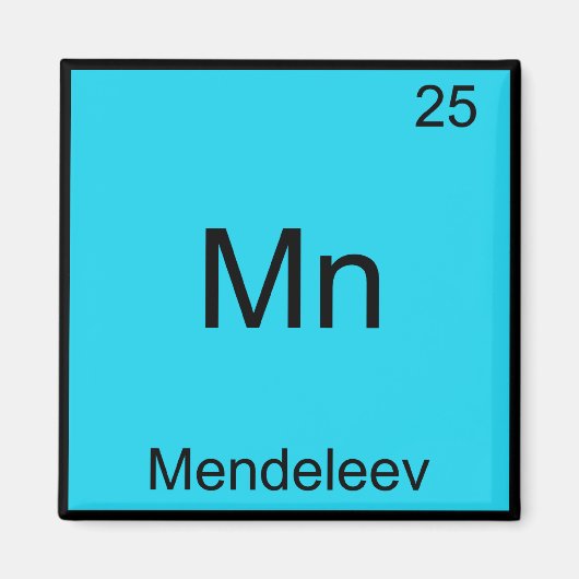 Aimant Mn - Mendeleev Chemise Drôle Symbole Élément Chimi (Devant)