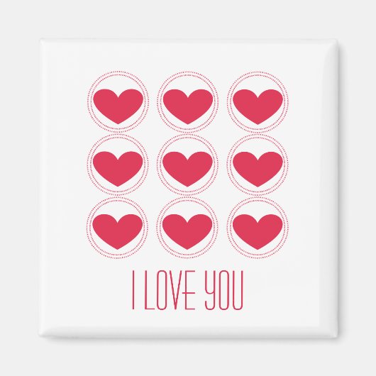 Aimant Mod Coeurs Aimer Aimant, Rose foncé (Devant)