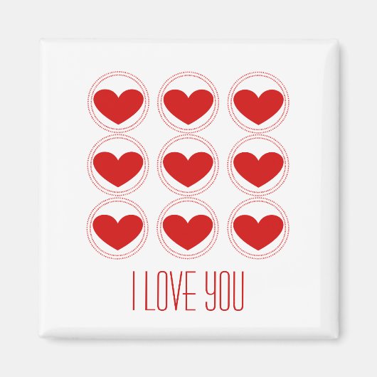 Aimant Mod Coeurs Aimer Magnet, Rouge (Devant)