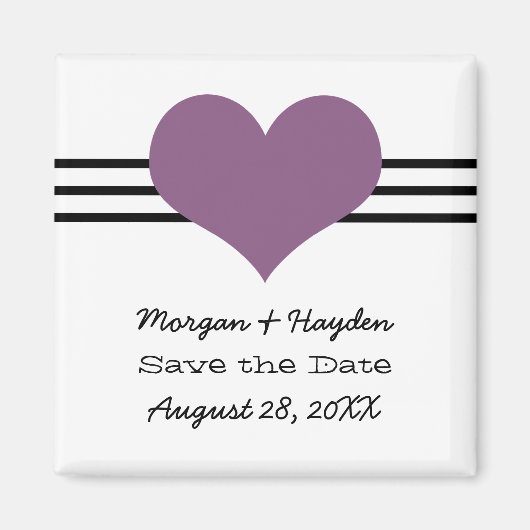 Aimant Mod Heart Enregistrer l'aimant de date, violet (Devant)