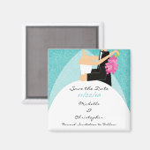 Aimant Mod turquoise Mariée & Salle Enregistrer l'aimant  (Recto/Verso)