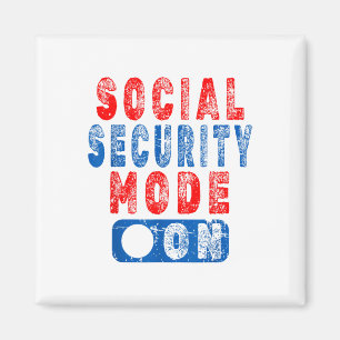 Aimant Mode Sécurité sociale activé - Humour citoyen âgé 