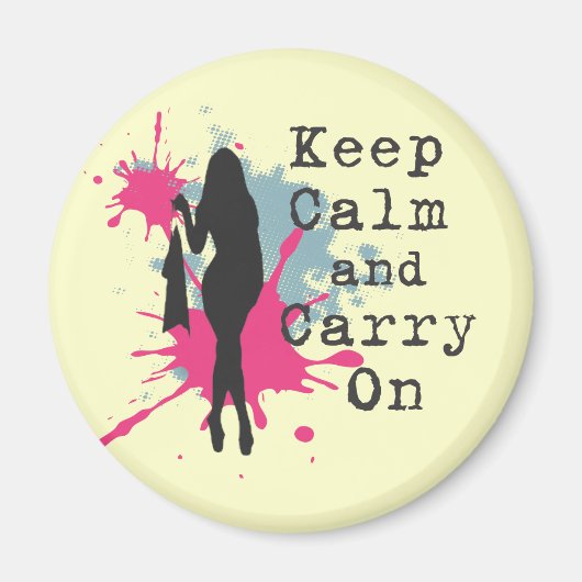 Aimant Mode urbaine Gardez le calme et le carré (Devant)